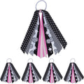 YKW 5 Pack Volleyball Hair Ties Ribbon Ponytail Holder for Girls - Sports Team Accessories with Net Pattern Scrunchies, Streamers Hair Bows Gift Set for Players, Fans, Mom (Volleyball)