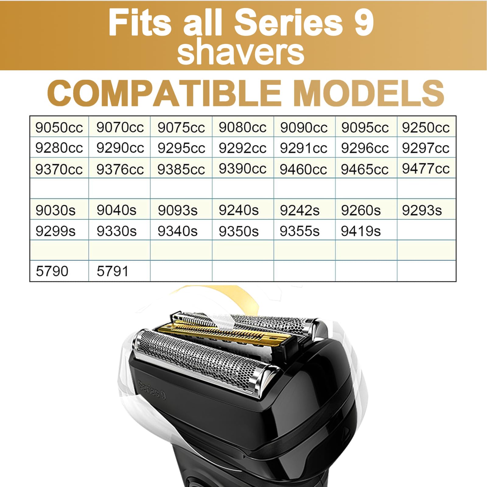 92B Series 9 Electric Shaver Replacement Head, Series 9 Shaving Razor Head S9 Foil & Cutter Razor Heads Compatible with 9290cc, 9291cc, 9370cc, 9293s, 9385cc, 9390cc, 9330s, 9296cc Etc