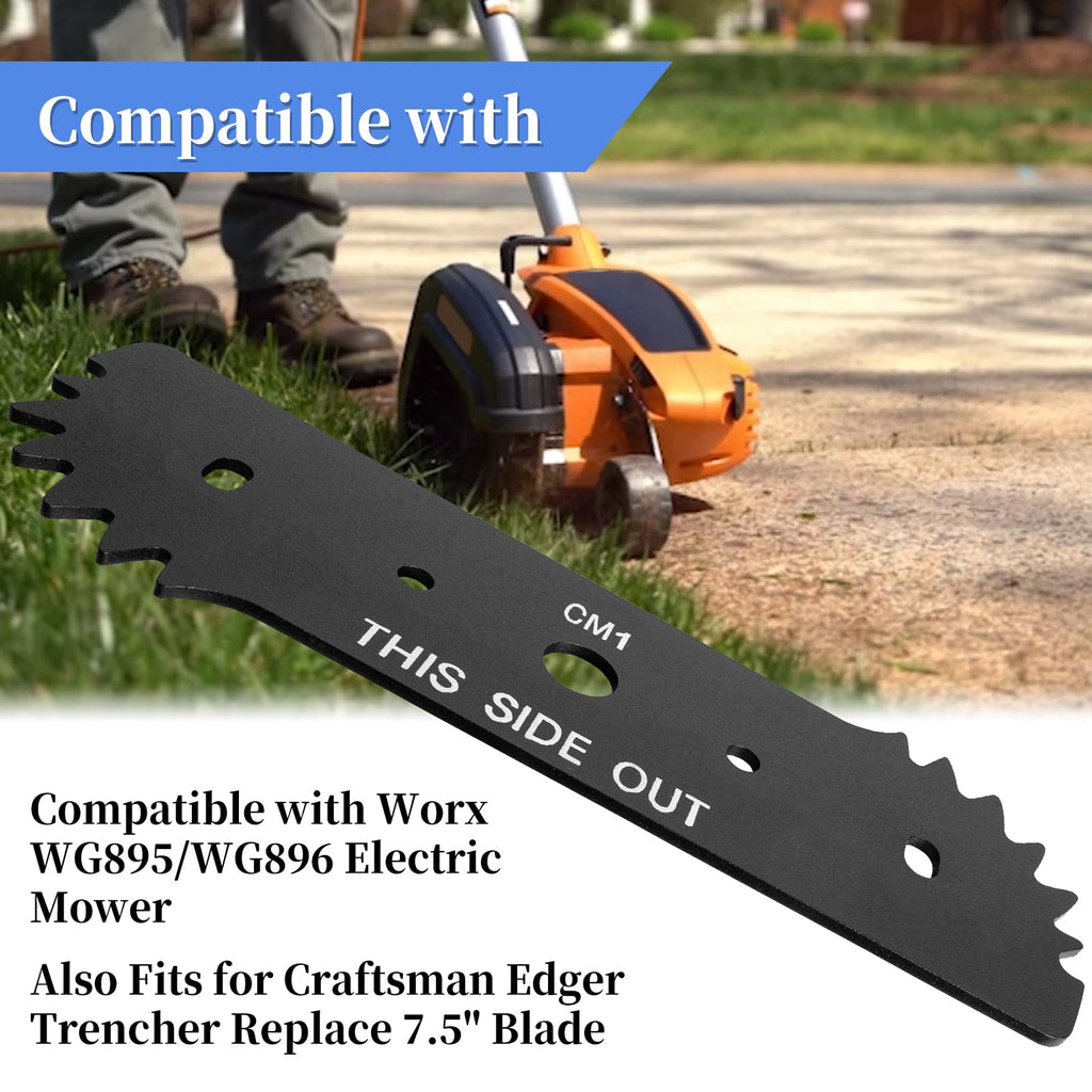 Bularie 7-1/2" Electric Edger Blades 50018386 Compatible with Worx WG896 WG895 Lawn Edger Blades - Replacement 7.5" Lawn Edger Steel Blade for Craftsman Edger Blade, Replace WA0034, 71-86880, 3 Pack