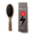 MANE IVY - Daily Wood Hair Brush - Carbonized Ash Anti-Static Paddle for Frizz-Free Styling - Stainless Steel Bristles Scalp Massage - Safe for Color & Extensions - wet brush - detangling