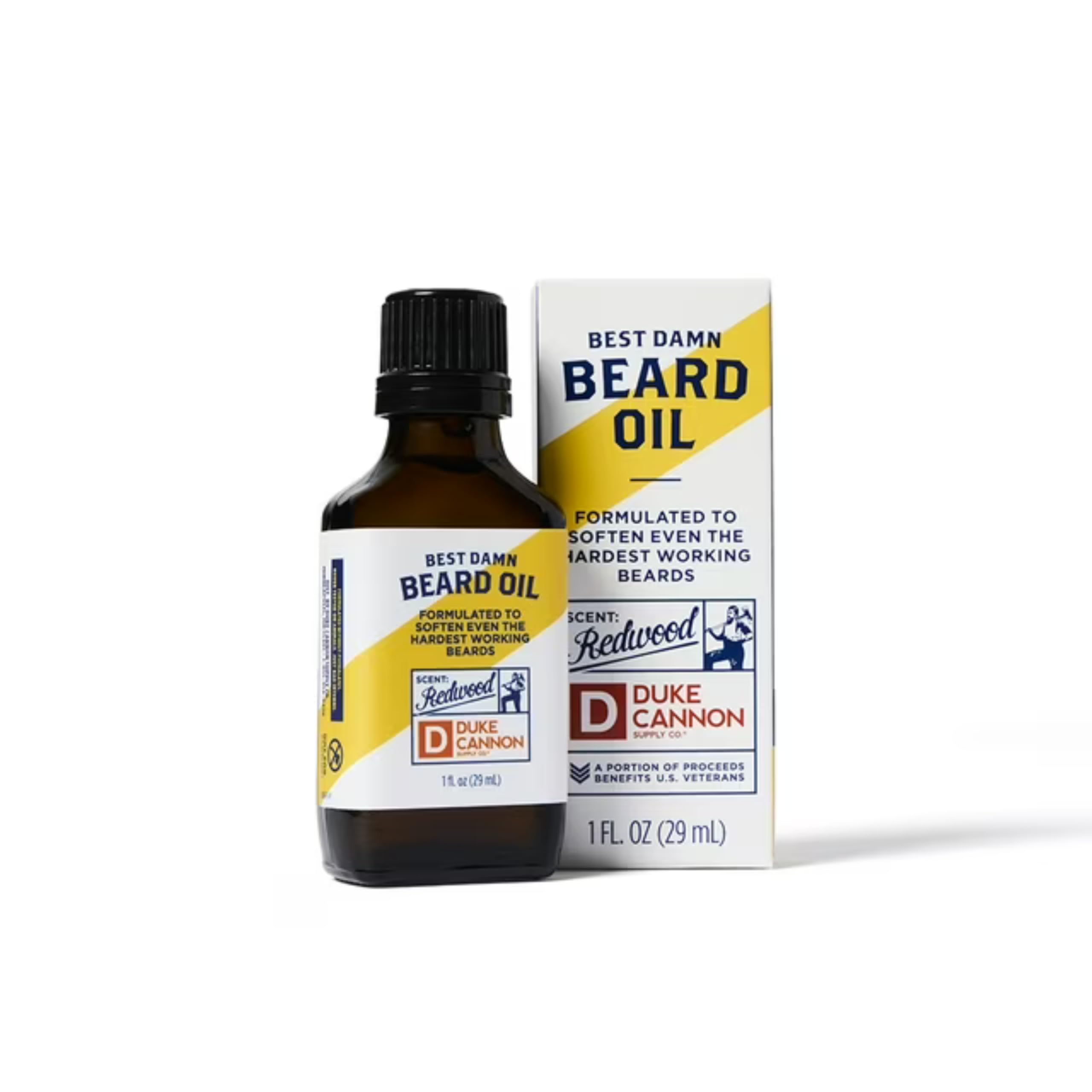 Duke Cannon Busch Beard Oil - Natural Conditioning with Apricot Kernel Oils, Warm Sandalwood Scent, Infused with Real Busch Beer Protein, 3 oz.