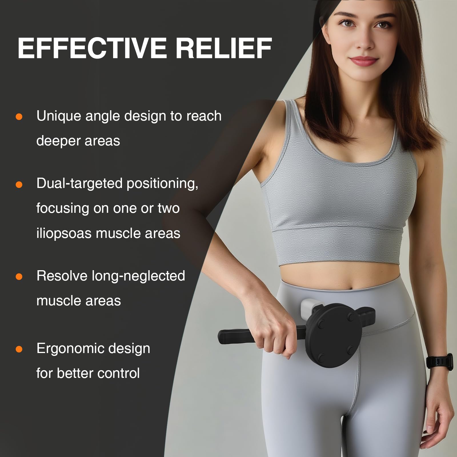 Telyora Psoas Release Tool-Hip Flexor Release Tool Fully Adjustable for Iliacus,Waist Pain Sciatica,Back&Posture Relief,Massage Hook and Trigger Point Massage Tool