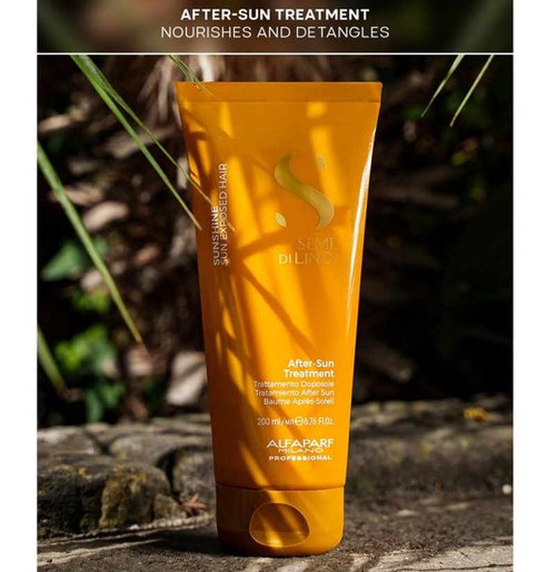ALFAPARF MILANO Semi di Lino Sunshine After-Sun Hair Treatment - Restorative Treatment for Hair Stressed by Sun, Chlorine and Salt - Nourishes and Detangles - Vegan Formula - Adds Softness and Shine