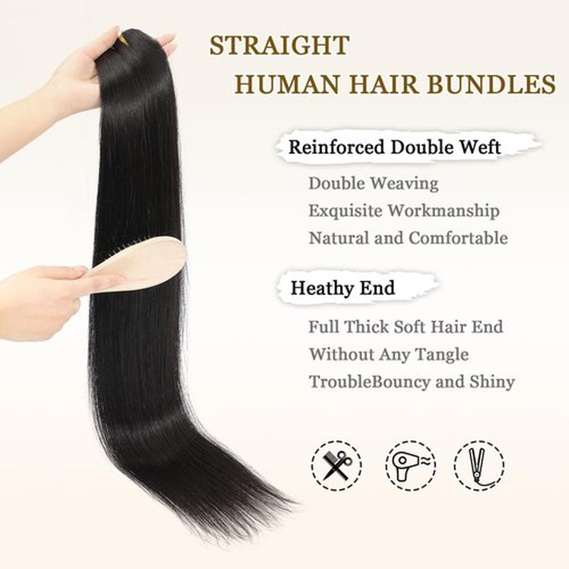 16A Raw Straight Bundles Human Hair 1 Bundle,30 Inch,Triple Lifespan,Burmese Virgin Remy Hair Extensions,No Tangle Shedding