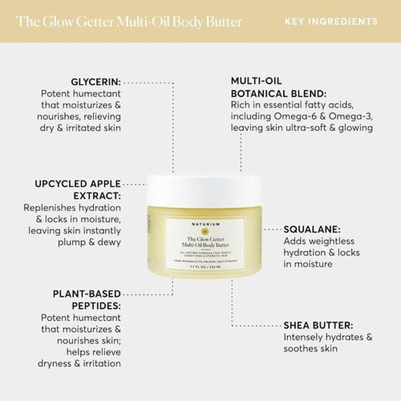 Naturium Whipped Multi-Oil Body Butter - Firming Cream & Moisturizer with Shea Butter, 7.7 fl oz