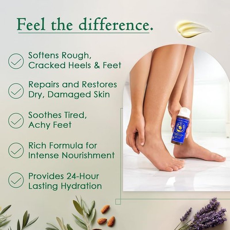 Regine Switzerland Dry Cracked Heels Repair - Organic Foot Cream with Jojoba & Lavender | 3.4 oz Hydrating Balm