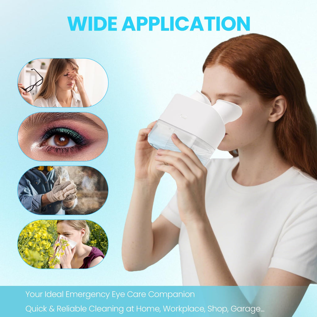Huanyu Electric Portable Eye Wash Station 2 Clean Modes Emergency Eyewash Station Detachable Eye Wash Cup Washing Kit 100ml Water Tank