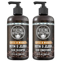 Viking Revolution Men's Shampoo & Conditioner Set - Biotin & Jojoba Oil for Healthy Hair | 17 Oz