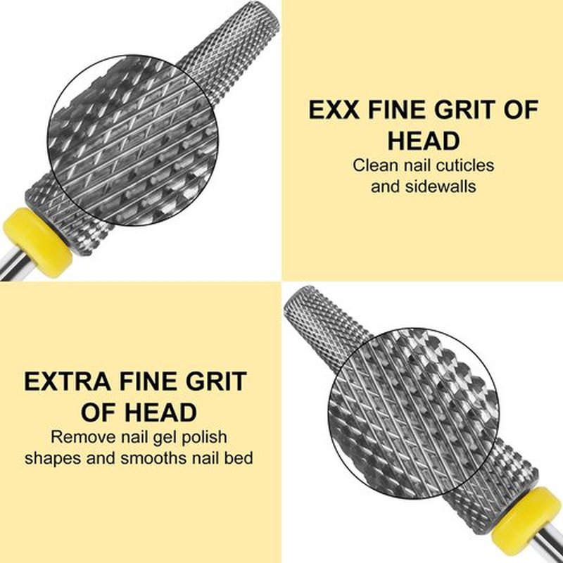 C12rtive Super Long 5-IN-1 Tungsten Carbide Bit,Electronic Nail Drill Bit for Acrylic Gel Nails Dual Nail Form Remove,3/32 Diameter Nail Bit for E-File Nail Drill(Extra Fine)