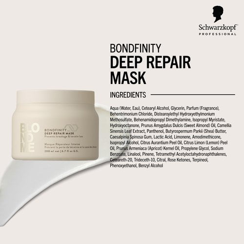 BlondMe Bondfinity Deep Repair Mask for Blonde Hair | Intensive Hair Treatment | Strengthens, Repairs, & Prevents Breakage | For Blonde, Lightened, & Grey Hair