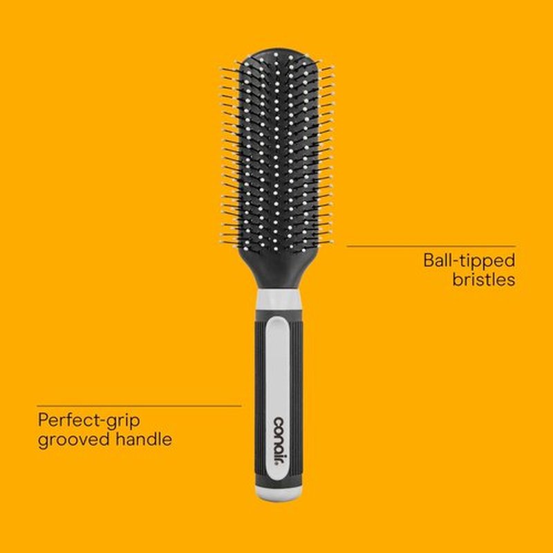 Conair Salon Results Detangling Hairbrush - Effortless Styling for All Hair Types | Nylon Bristles