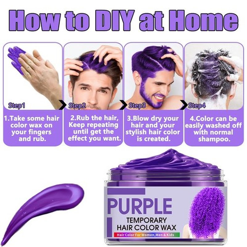 Skiennix Temporary Hair Color Wax - Vibrant DIY Hair Dye in 6 Colors for All Ages | Instant & Natural