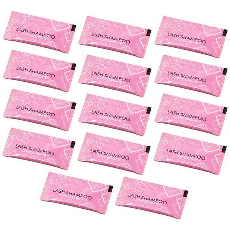 Embagol Lash Shampoo Concentrate Lash Cleaning for Eyelash Extensions Anti-allergic Hypoallergenic and Non-irritation Cleanser for Salon & Home Use(14 bags)