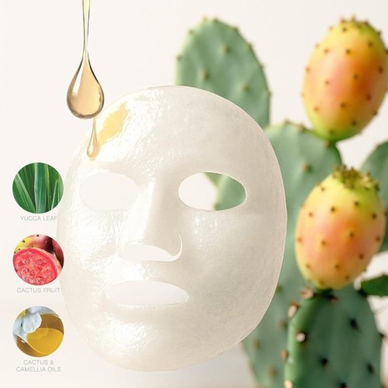 STARSKIN Orglamic Pink Cactus 2-Step Sheet Mask - Hydrating & Firming Face Mask for All Skin Types | 1x25g