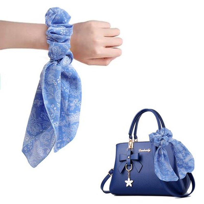 Cutewing Hair Scrunchie Scarf Bow Scrunchies Chiffon Bandana Scrunchies for Women Girls, 6PCS , 2 in 1 Design, No Hurt, Various Occasions