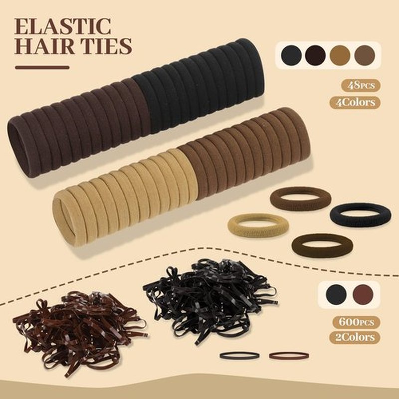 860Pcs Hair Accessories Set for Woman, Bow Hair Clips Hair Scrunchies Bobby Pins Claw Hair Clips Seamless Cotton Ponytail Holders Hair Ties Rubber Elastic Hair Bands with Organizer Box