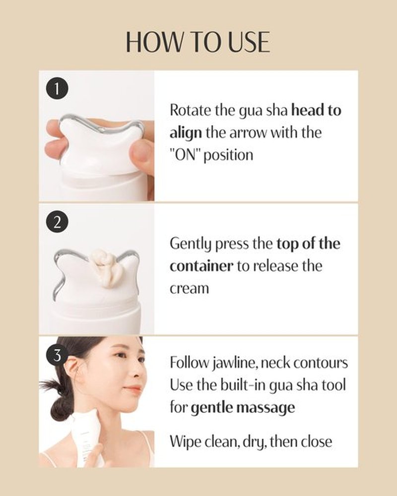 DR. PEPTI Peptide Volume Neck Cream - 2-in-1 Age-Defying Neck Creams for Tightening and Firming w/Built-in Gua Sha Neck Massager – Power Lift Neck Contour Cream with Collagen & Peptides 4.2 fl oz