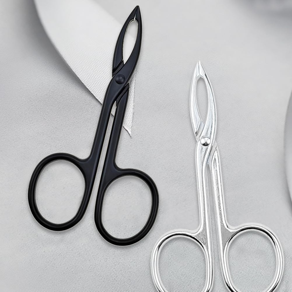 4 PACK Tweezers Scissor Straight Tip Brow Scissors for Hair Plucker Remover Facial Hair Eyebrows Care Plucker(Silver and Black)