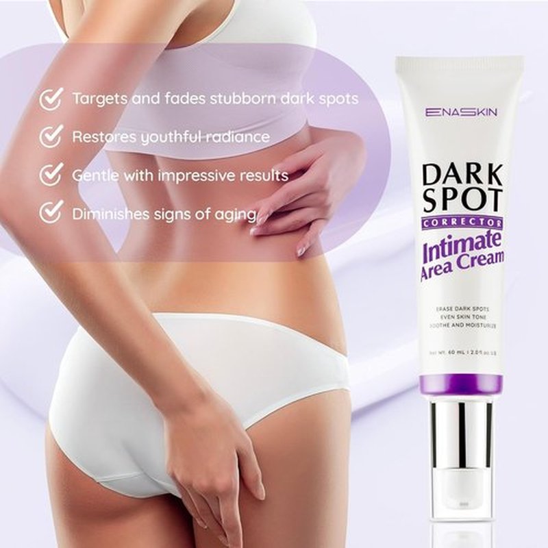 EnaSkin Dark Spot Remover Cream for Intimate Parts: Skin Bleaching Cream Dark Spots Corrector for Face and Body, Underarm, Inner Thighs, Bikini Area, Elbows & Knees - 2 Fl Oz