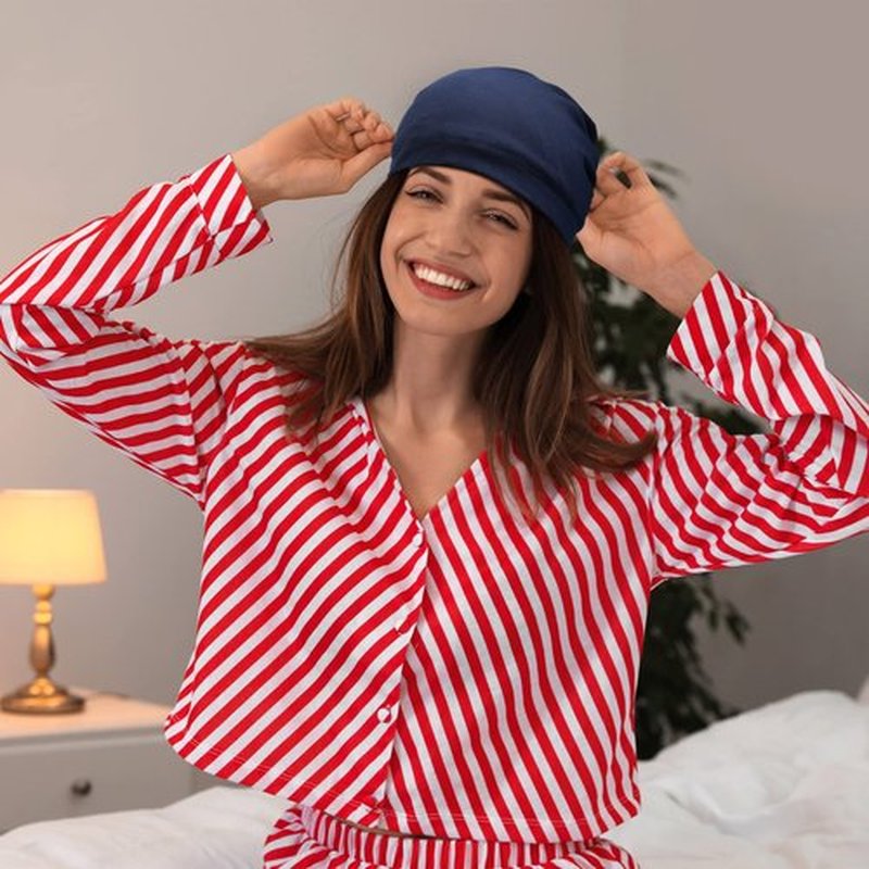 Sintege 6 Pcs Satin Lined Bonnet Sleep Chemo Hat Stretch Cancer Cap for Women Men Cancer Patient African Silk Soft Beanie(Simple Patterns)