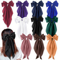Mlurcu Hair Bows for Women Girls 10 Pcs Big Bows Hair Clips Barrettes Silky Satin Ribbon Bows Layered Large Bow French Style Hair Accessories Oversized Christmas Hair Bows for Women Girls