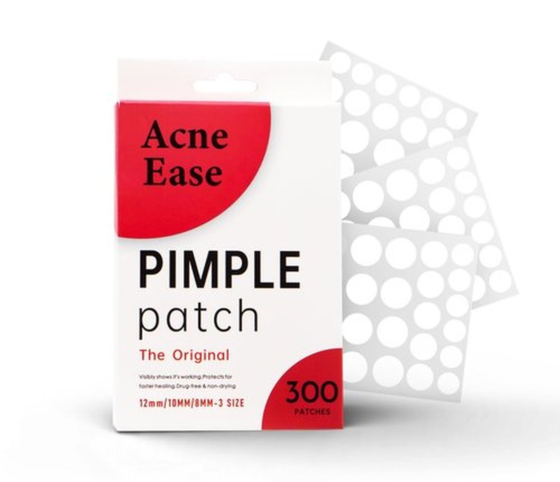 AcneEase Clear Pimple Patches with Ultra-Thin Hydrocolloid – 300 Cosmetic Zit Patches in 3 Sizes – Face Pimple Stickers for Daily Use