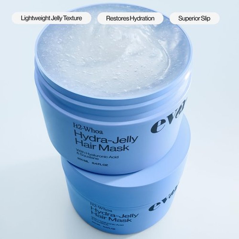 Eva NYC Hydrating Jelly Hair Mask for Long-Lasting Hydration - Infused with Hyaluronic Acid and Squalane - Lightweight Jelly Texture Hydrating Mask- For All Hair Types - Jasmine Scent - 8.4 fl oz