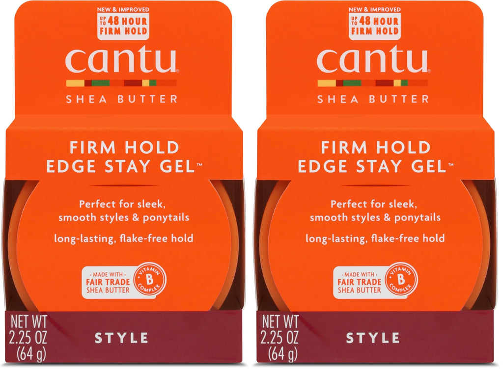Cantu Extra Hold Edge Stay Gel with Shea Butter, 2.25 oz (Packaging May Vary) (Pack of 2)