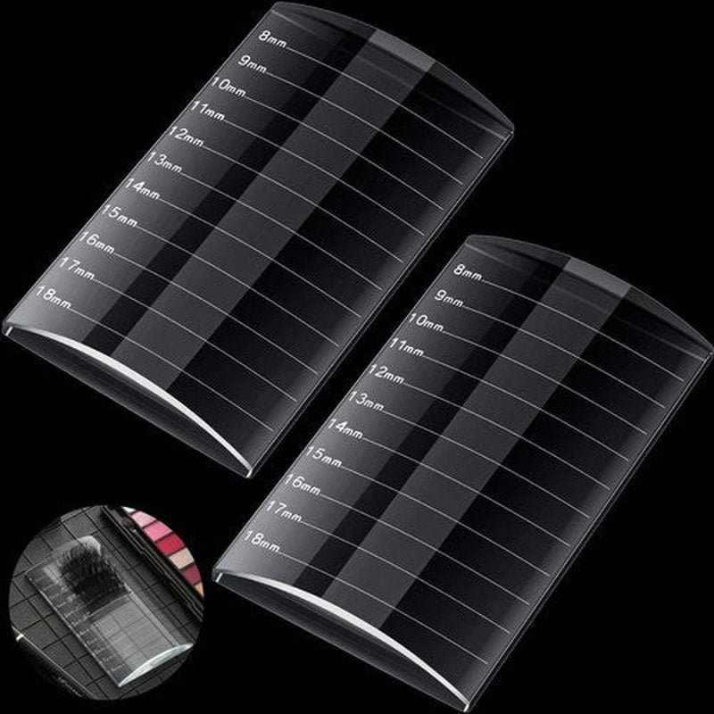 Maitys 2 Pcs Eyelash Crystal Pallet Eyelash Extension Tray Lash Holder Bigger Size Glass Pallet False Lash Tray Strip Adhesive Glue Holder, 4.13 x 2.36 x 0.47 Inch