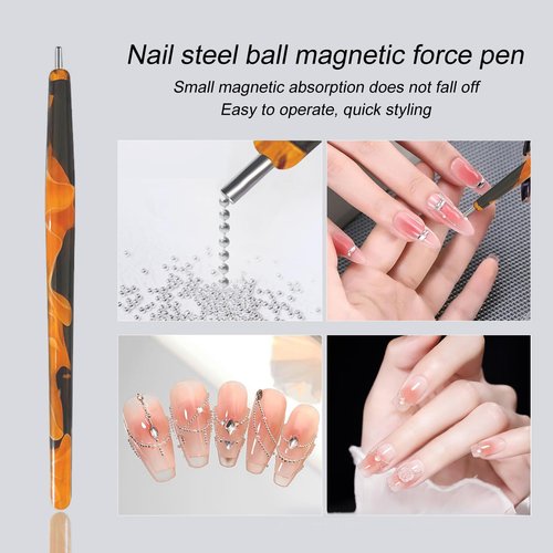 SILPECWEE 11Pcs Cat Eye Magnet for Nails Gel Nail Polish Magnet Wand Cat Eye Magnetic Nail Polish Double-Headed Magnets Sticks Nail Magnets For Nail Art Decoration Salon