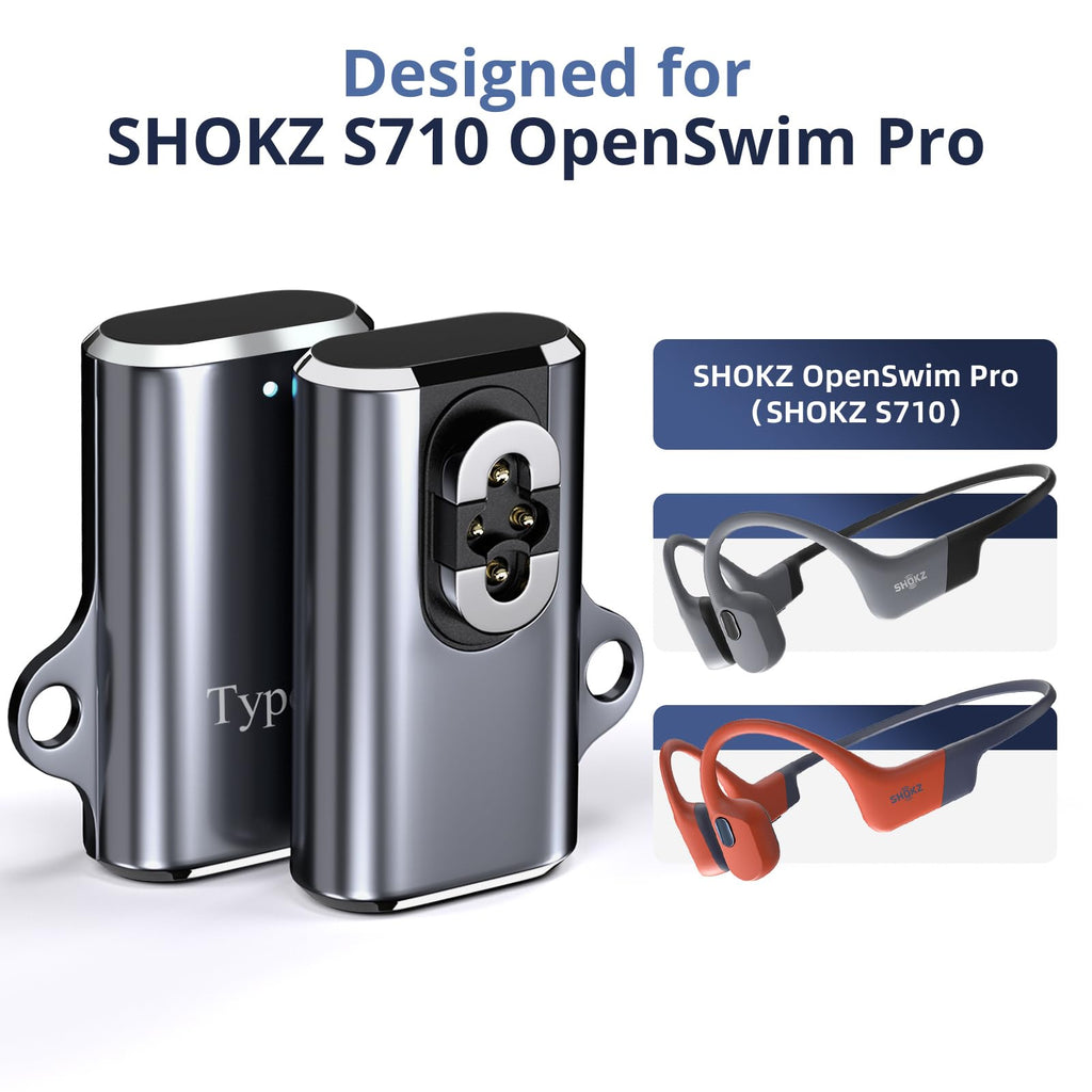 Seynli 2Pack 4Pin Magnetic Charging Adapter for OpenSwim Pro, USB C Charging Cable Compatible with Shokz S710 Bone Conduction Headphones, 10-Minute Quick Charge