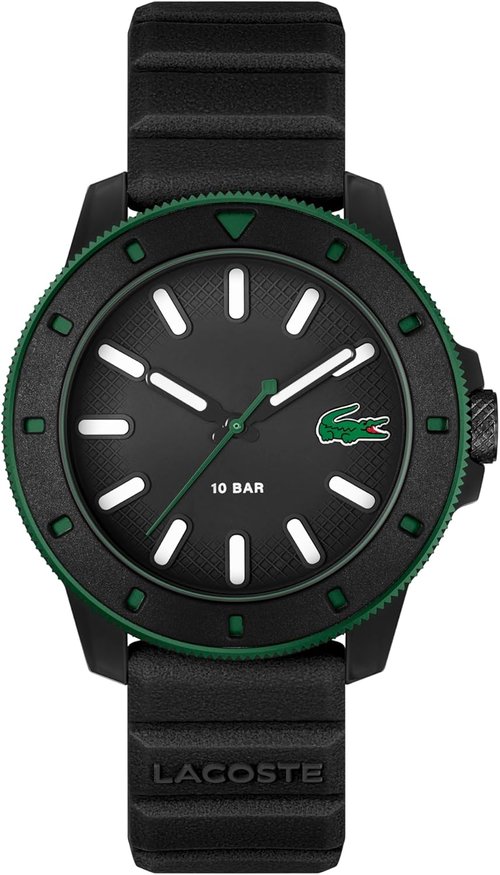 Lacoste 12.12 Scuba Men's Quartz Watch - Stylish 3H Timepiece with Silicone Strap - 43mm Gift for Him