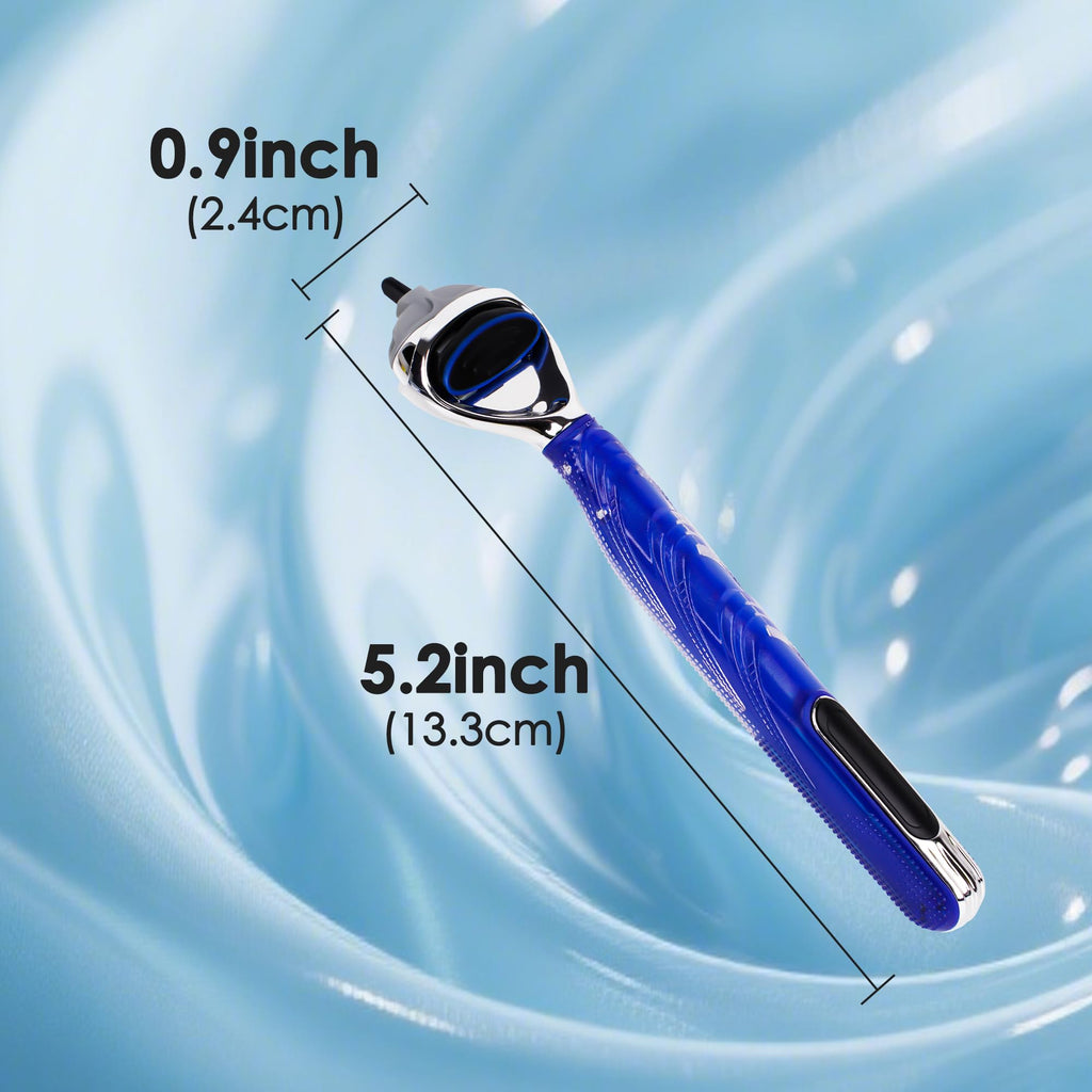 TOCCOOL Silicone Razor Handle Replacement, Men's Shaving Razor Handle, Compatible with Gillette Fusion 5 Proshield & Proglide Blade Refill (Blue)