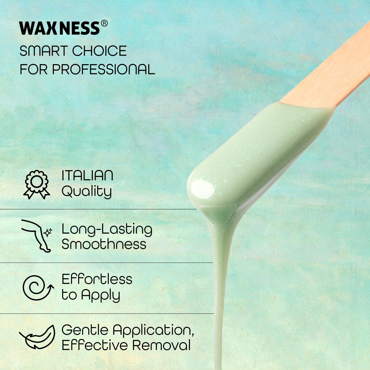 Waxness Celestial Venus Creamy Hard Wax Beads 2.2 lb (1 kg) – Rosin-Free Stripless Wax for Sensitive Areas, Low Temperature Formula, Professional Use – Made in Italy