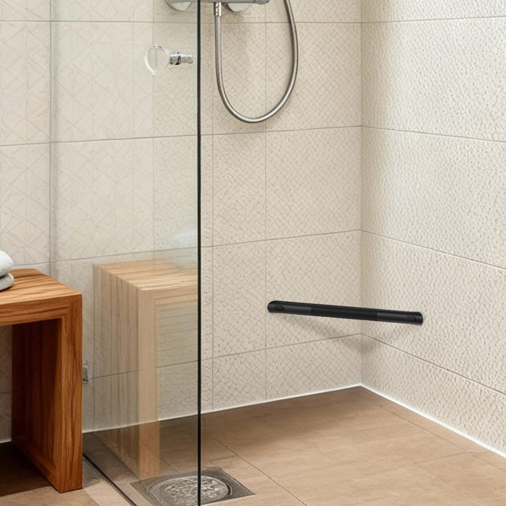 BWE Matte Black Shower Foot Rest Bar Corner Shower Foot Rest Shaving Legs