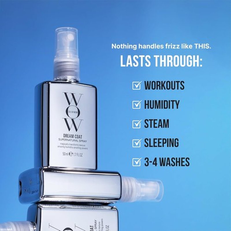 COLOR WOW Dream Coat Anti-Humidity Treatment Spray - Award-Winning Anti-Frizz Hair Smoothing Spray for Glassy Shine, Lasts 3-4 Washes