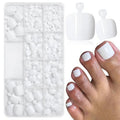 240pc Press on Toenails Women Fake Toe Nails with Tabs, White Fake Toenails Press on Nails Toe Acrylic Nail Tips Short Square False Toenails Stick Artificial Toe Nails Press ons Pedicure
