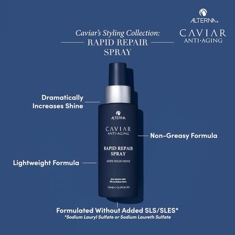Alterna Haircare CAVIAR Anti-Aging Rapid Repair Spray - 4.2 Fl Oz | Instant Shine & Humidity Protection