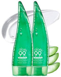 HOLIKA HOLIKA Aloe 99% Soothing Gel 2 Pack – Alcohol-Free Fermented Aloe & Cica Cooling Gel for Face Body Hair | Non-Sticky After Sun Gel, 7-Free Hypoallergenic Korean Skincare, 2 x 8.45 fl oz