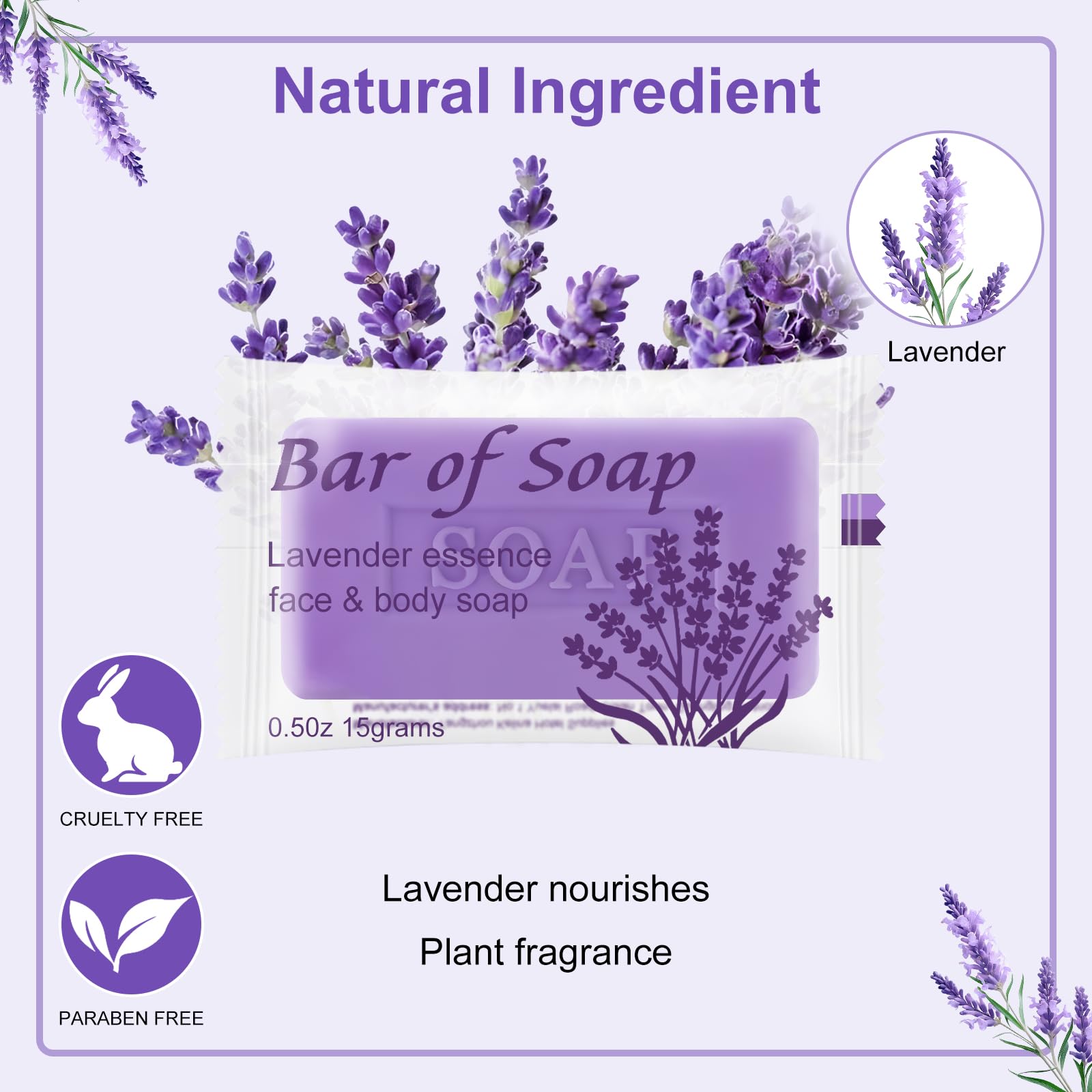 skourvut Bulk Bar Soap Travel Mini Soap Bars Bulk 0.5 oz,Guest Soaps Small for Bathroom,Hotel Soap Bars for Hotel Hospitality Homeless (Lavender,Pack of 150)
