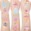 Yoyuspy Sweet Donut Tattoos Stickers - 200+ Sweet Sassy and Seven Birthday Decorations Ice Cream Doughnut Temporary Tattoo Stickers Happy 7th Birthday Party Decoration Favors Supplies Prizes Gifts