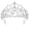 Uintoon Princess Crown Tiaras for Women Girls, Silver Bubble Tiara Crystal Queen Crown Headband, Prom Birthday Party Wedding Halloween Costume Accessories for Women