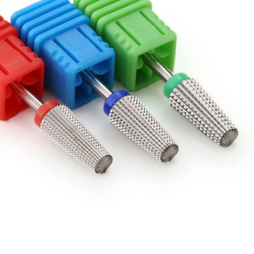 ERUIKA 7pcs 5 in 1 Nail Drill Bits Set, Multi-Function Tapered Shaping Carbide Nail Drill Bit Use for Both Left to Right Handed, 3/32 Inch Nail Bit for Remove Acrylic Gel Nail Accessories(Silver)