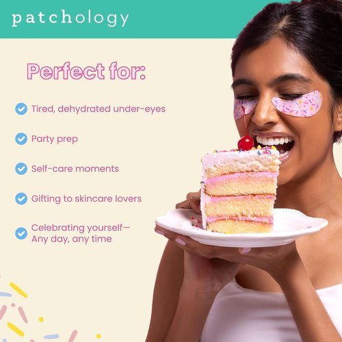 Patchology Eye Want Cake Hydrating & Smoothing Eye Patches – Under Eye Masks for Puffy Eyes, Dark Circles, and Fine Lines – Birthday Cake Inspired Self-Care Essentials, 5-Pack