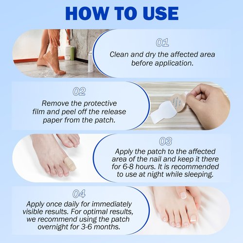Nail Treatment Patches, 21 Pcs Discolored Thickened Nails Repair, 8 Hour Nightime Nail Renewal Waterproof for men women