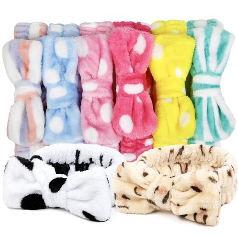 Huachi Headbands for Washing Face Spa Headbands for Women Bulk: Cute Skincare Makeup Headband, Facial Face Wash Head Bands 8Pack Stocking Stuffers for Womens and Teen Girls
