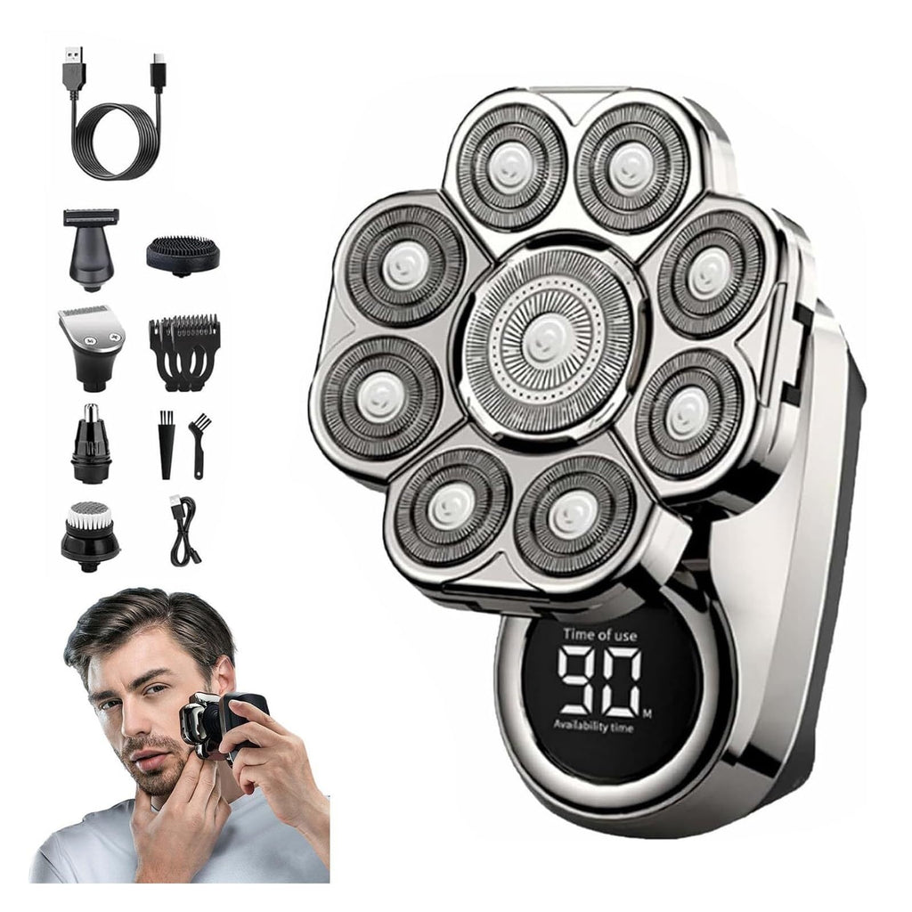 Baldy Pro Head Shaver, 9.0 Shaver - IPX7 Waterproof Wet Dry Razor, Rechargeable Cordless with Smart Screen Display, Ideal for Travel/Home/Office