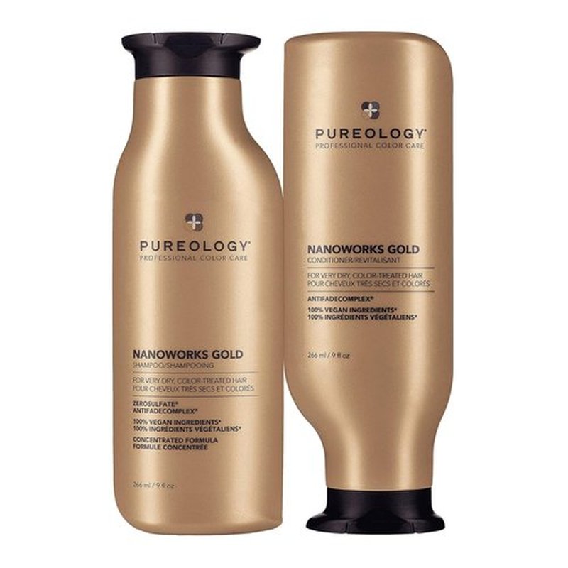 Pureology Nanoworks Gold Shampoo & Conditioner Bundle - Sulfate-Free & Vegan for Color-Treated Hair, 33.8 Fl Oz (Pack of 2)