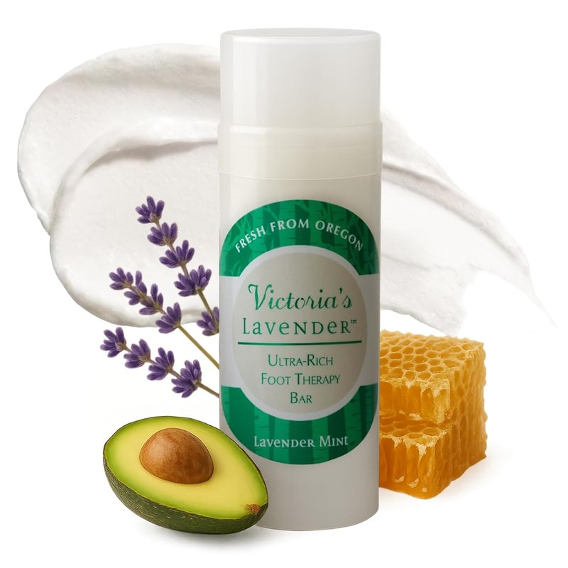 Victoria's Lavender Heel Balm Stick - Ultra-Rich Foot Therapy for Dry, Cracked Feet - 2.5oz Lavender Mint