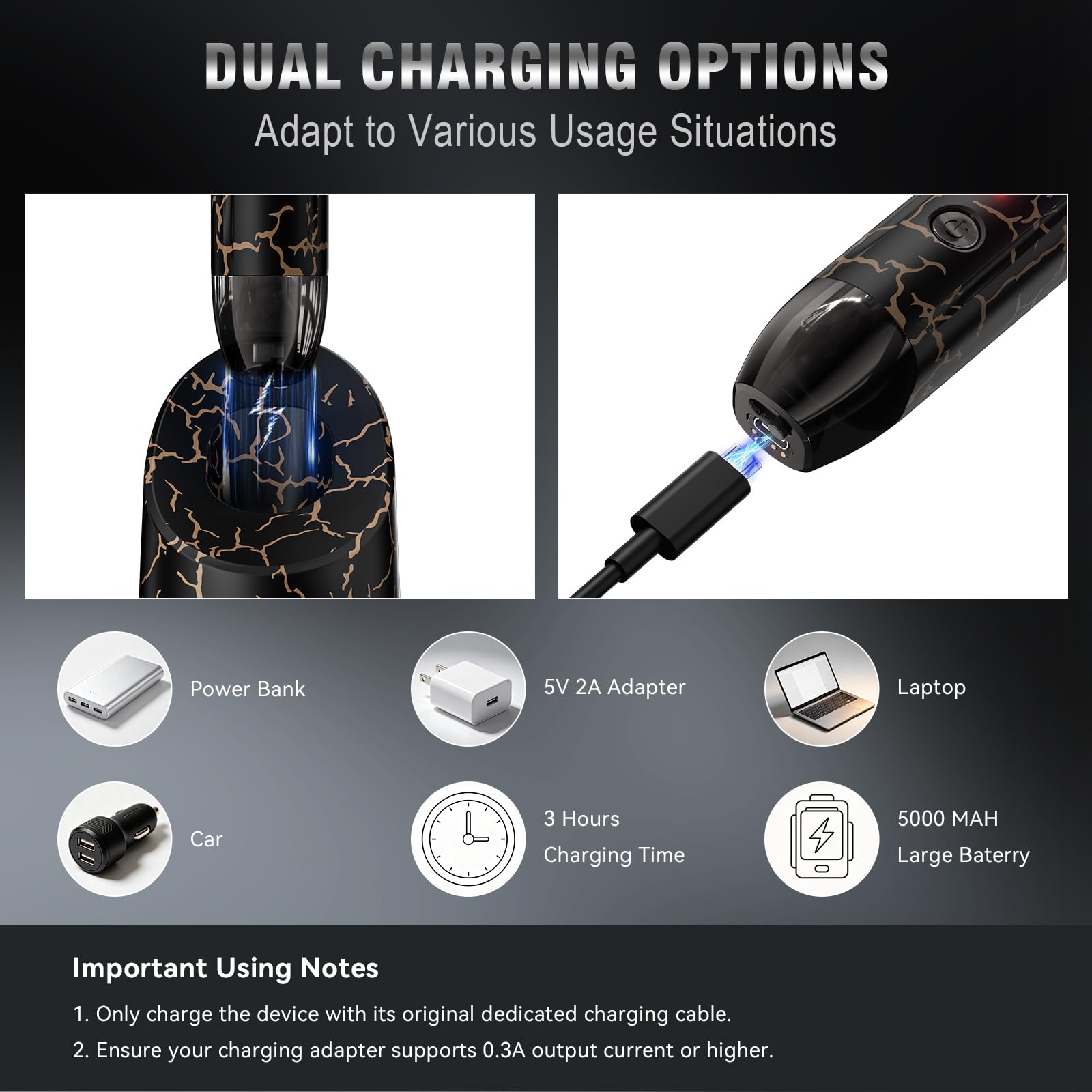 Beard Straightener for Men, Cordless Beard Heated Brush and Hair Straightener Hot Comb with 3 Temp Settings, Anti-Scald, Ionic Technology for Home Travel